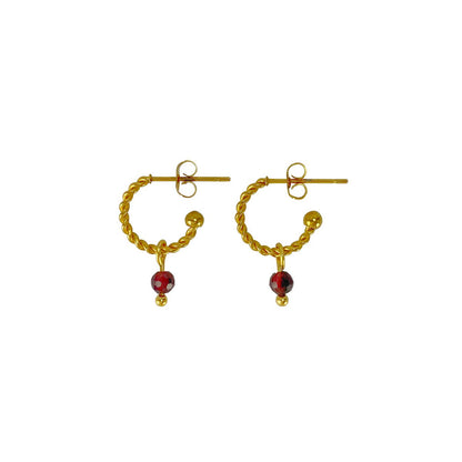 Ohrringe Granat - Gold