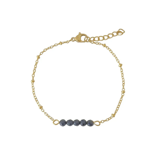 Armband Schwarzer Turmalin Facette - Gold