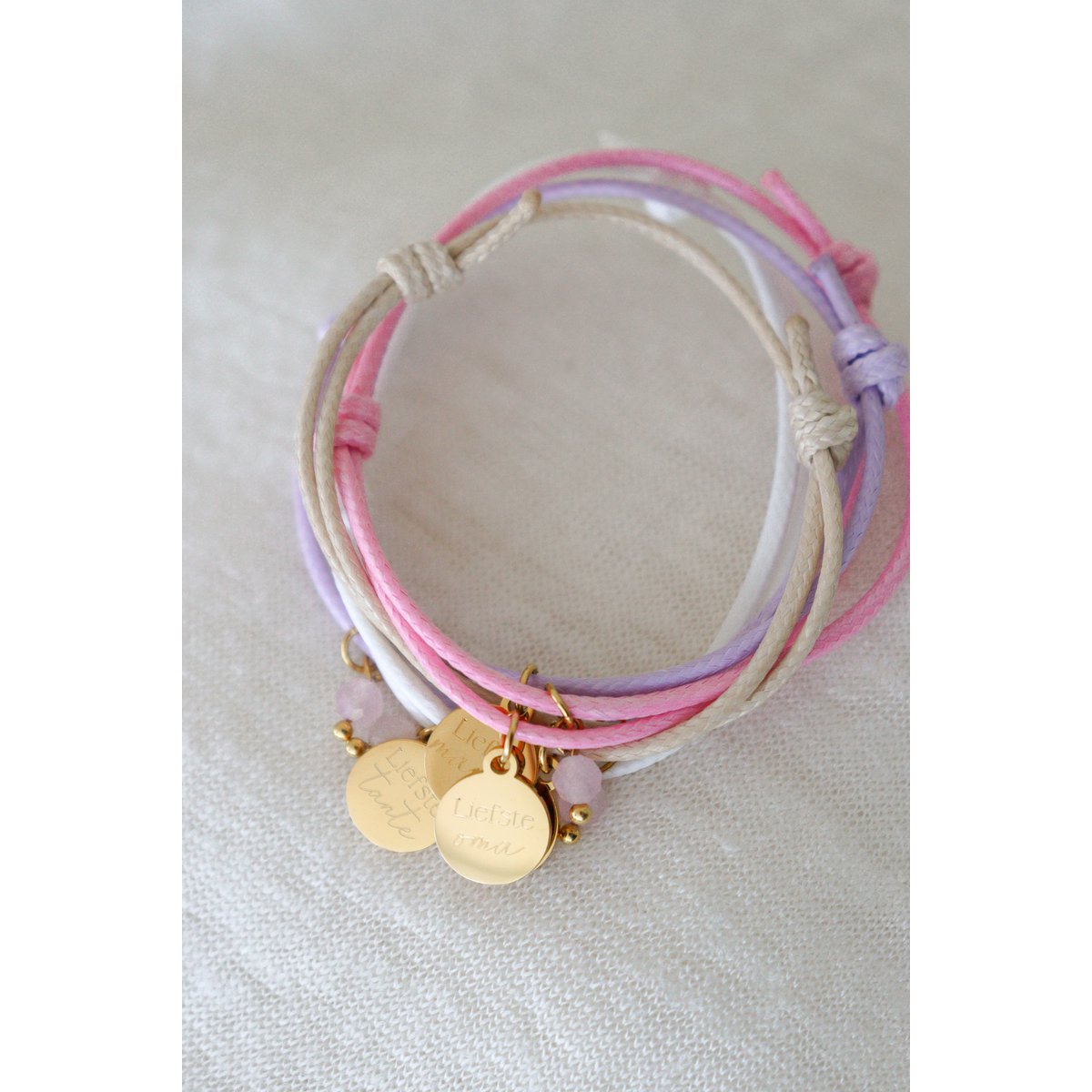 Armband „Liebste Tante“ – Farbe wählen – Gold
