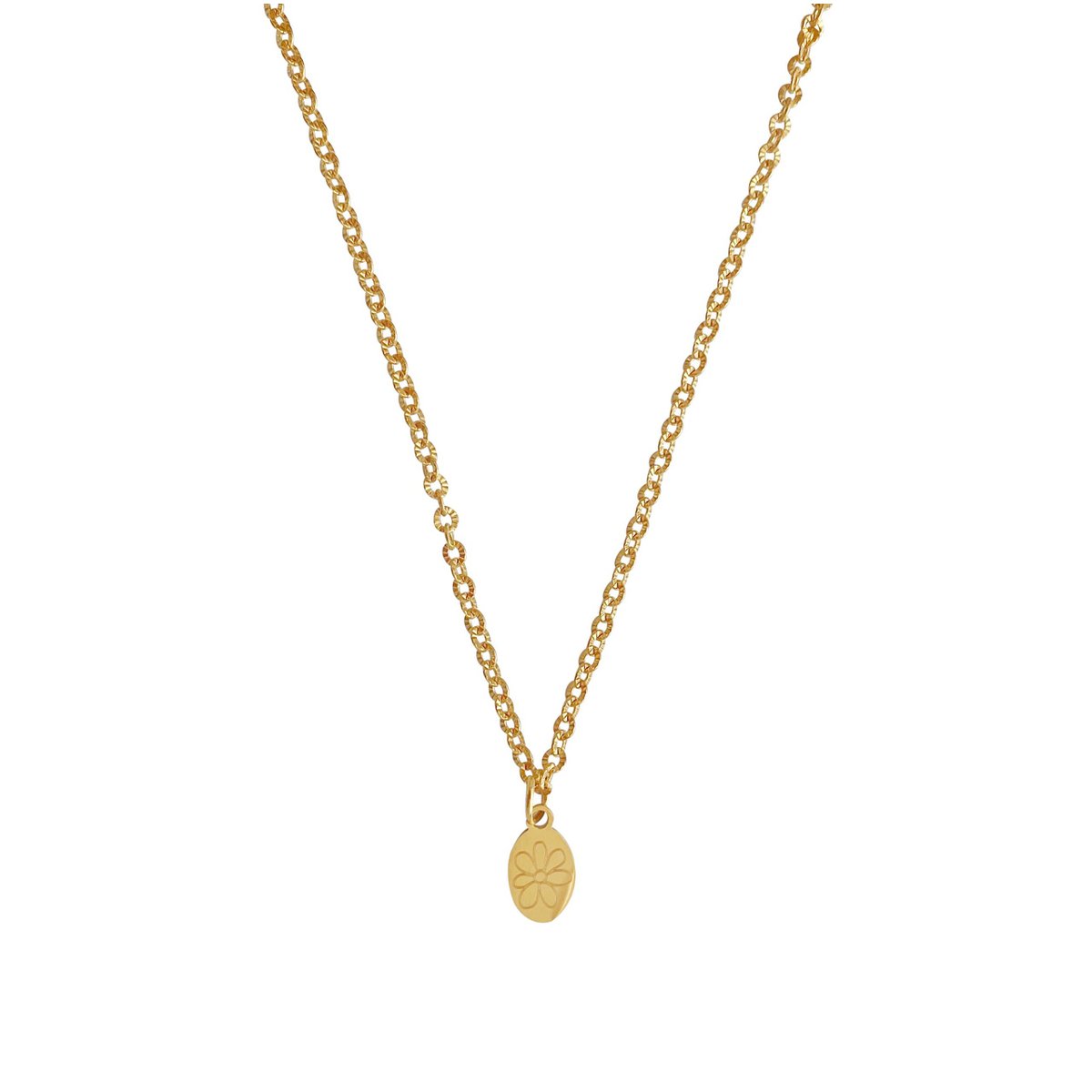 Halskette mit Blumenanhänger – Gold