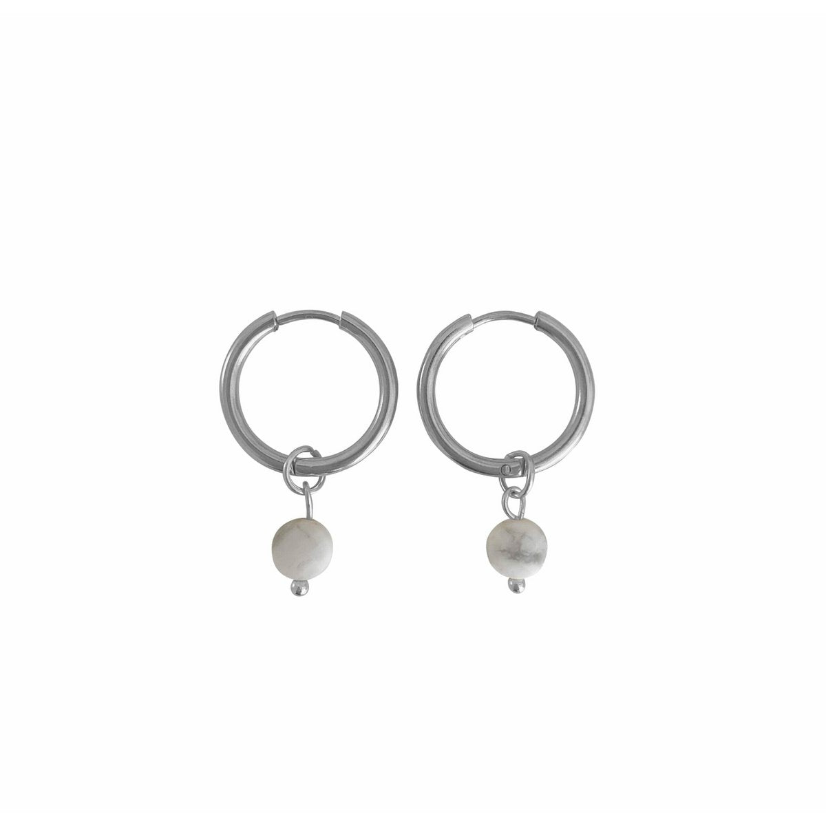 Ohrringe Howlith Facette – Silber