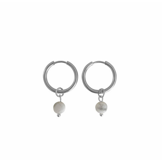 Ohrringe Howlith Facette – Silber