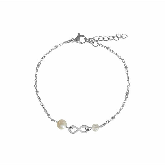 Armband Infinity & Perle – Silber