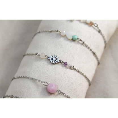 Armband Edelsteine & Blumen - Silber