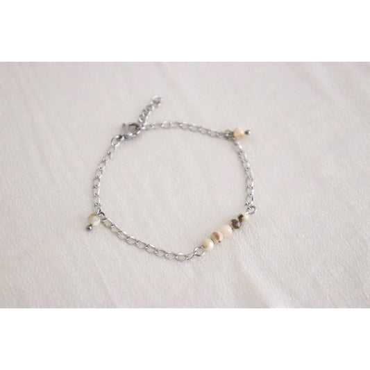 Zebra-Feldspat-Armband – Silber