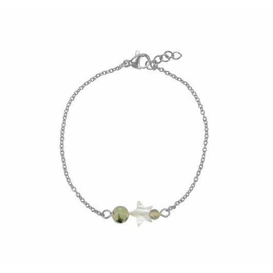 Armband Muschelstern & Prehnit - Silber