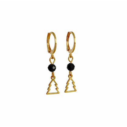 Ohrringe Weihnachtsbaum & Goldobsidian – Gold