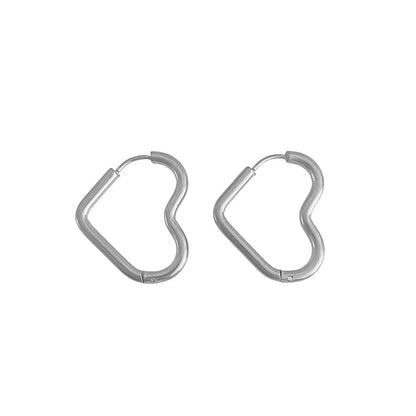 Herzohrringe aus Edelstahl – Silber
