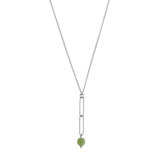 Peridot-Halskette in Y-Form – Silber