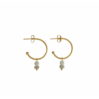 Labradorit- und Jade-Ohrringe – Gold