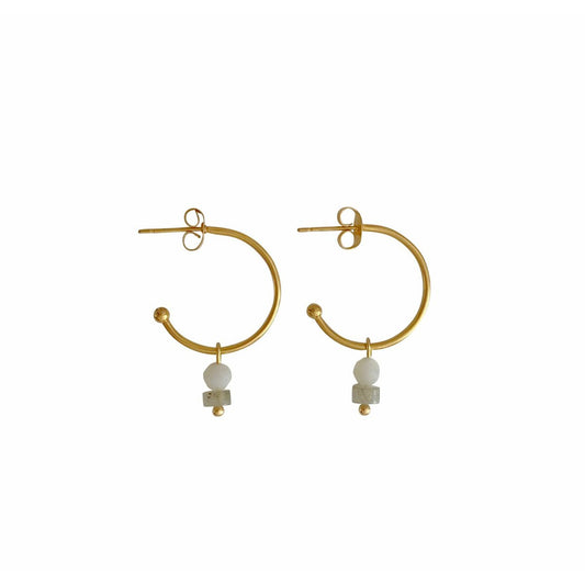 Labradorit- und Jade-Ohrringe – Gold