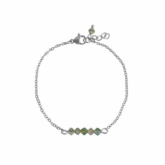 Moosachat-Armband – Silber