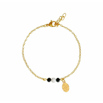 Funkelndes Mondstein- und Turmalin-Armband – Gold