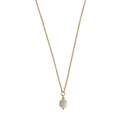 Facettierte Mondstein-Halskette – Gold