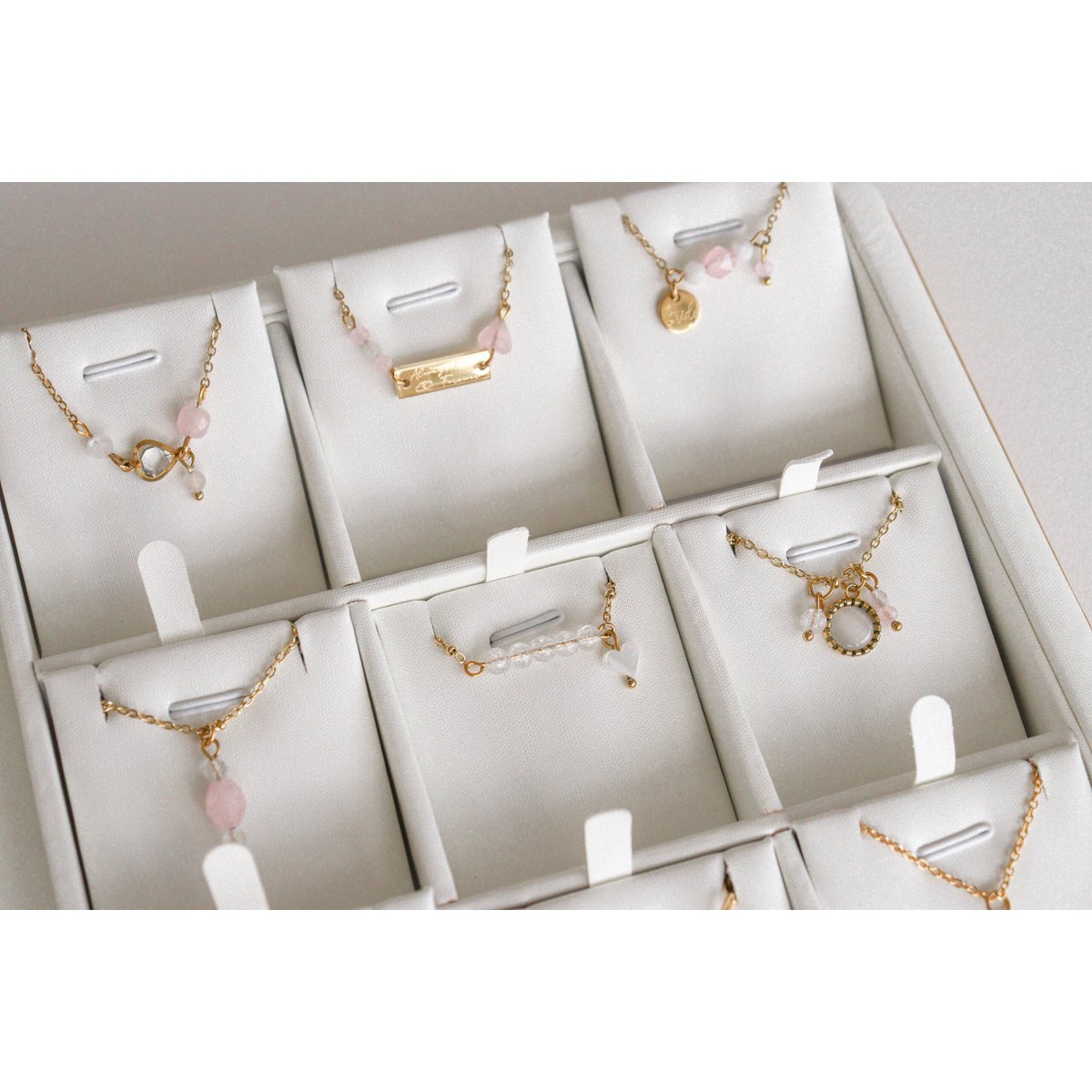 Armband Kristallherz, Mondstein & Rosenquarz – Gold