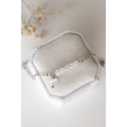 Armband Bergkristall & Herz – Silber