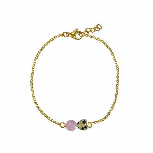 Armband Jaspisherz & Chalcedon - Gold