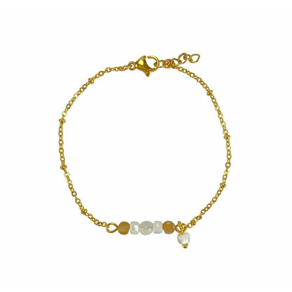 Armband Sonnenstein, Jade & Muschel - Gold