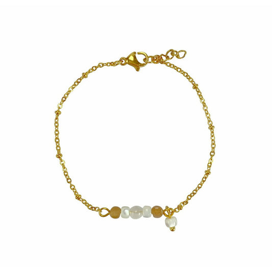 Armband Sonnenstein, Jade & Muschel - Gold