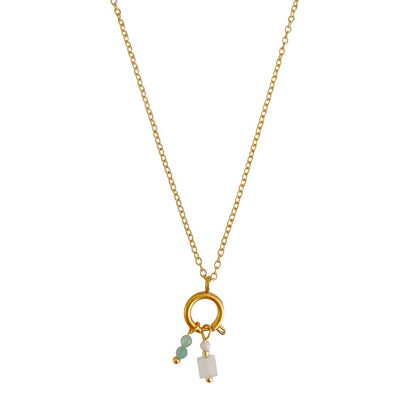 Schlosskette 10 mm & Edelsteinanhänger – Gold
