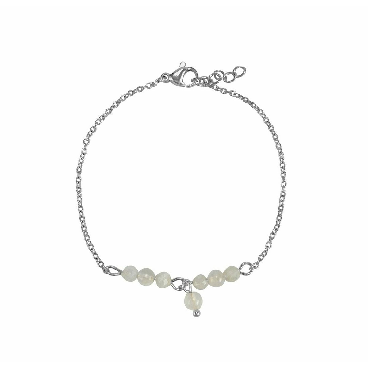 Armband Mondstein & Jade - Silber