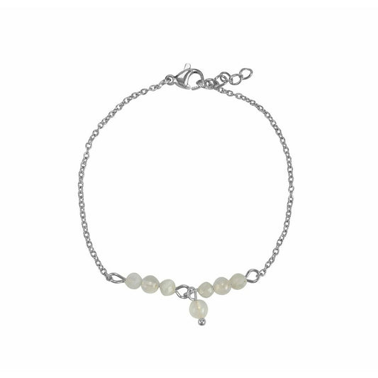 Armband Mondstein & Jade - Silber