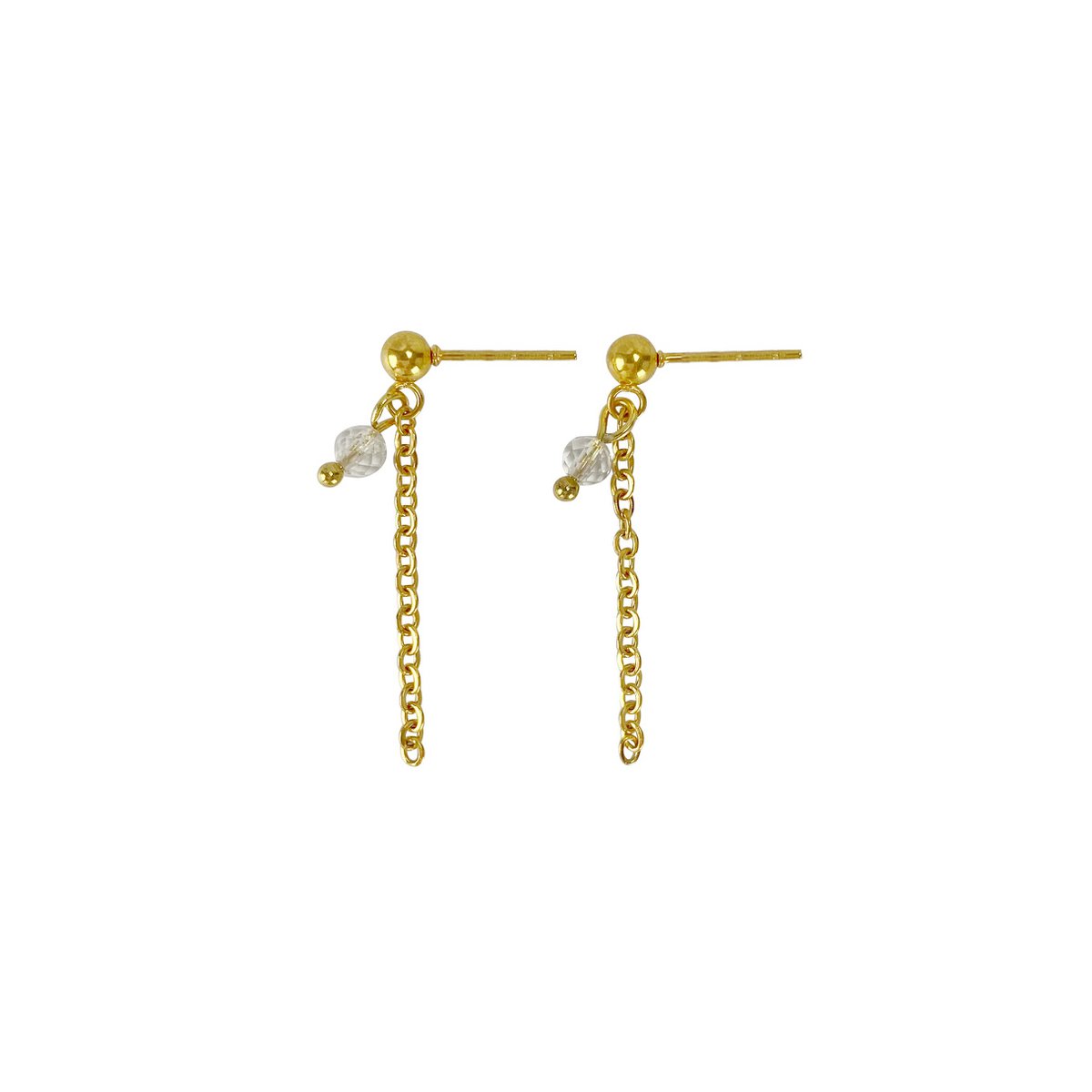 Bergkristall Ohrstecker - Gold -