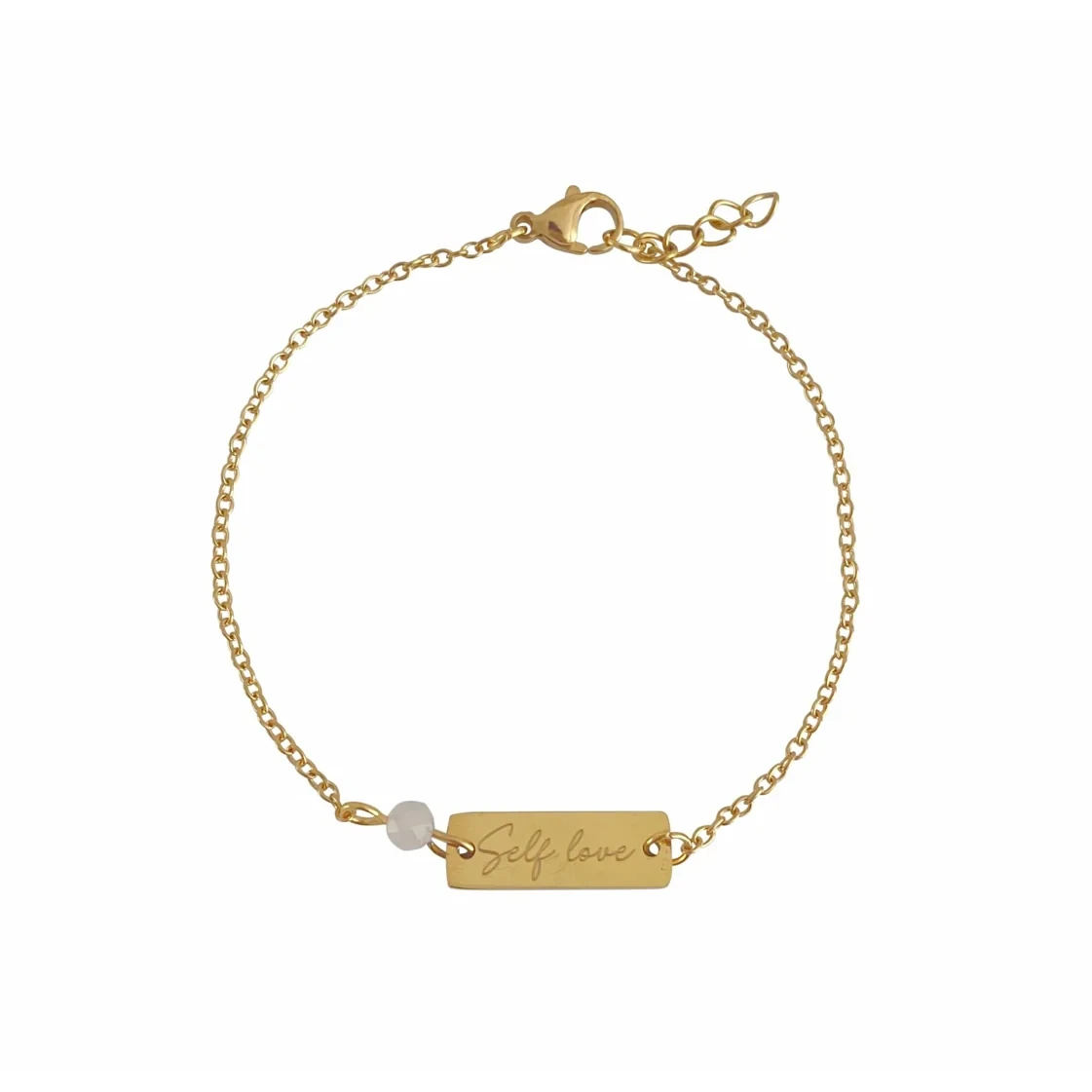 Armband Self Love & Rosenquarz – Gold