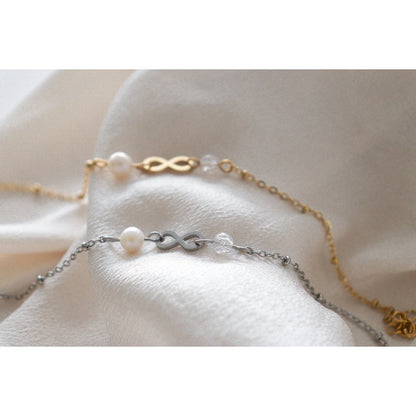 Armband Infinity & Perle – Gold