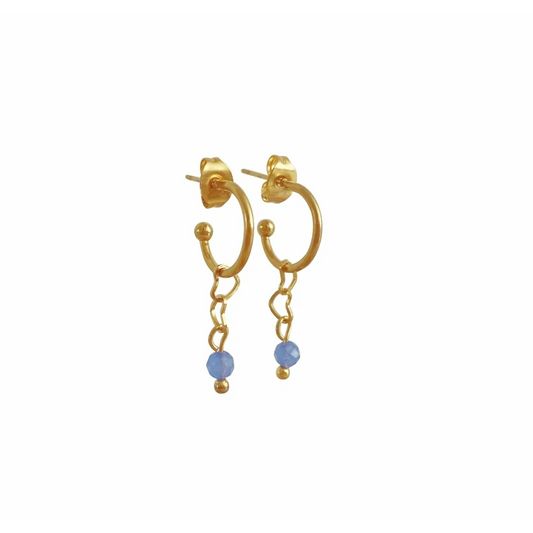 Ohrringe Herzen & Blauer Aventurin – Gold