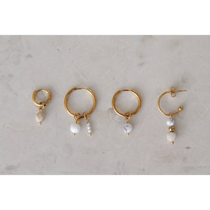 Ohrringe Beige Jade - Gold