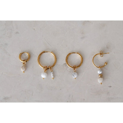 Ohrringe Howlith Facette – Gold