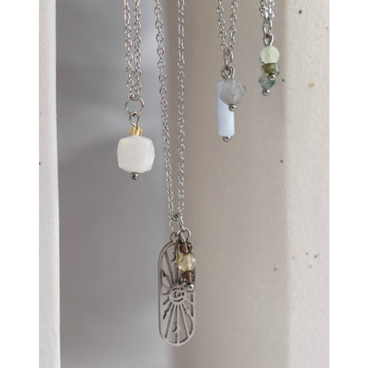 All Seeing Eye Rauchquarz- und Citrin-Halskette – Silber