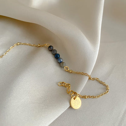 Armband „Saphir & Stay Wild“ – Gold