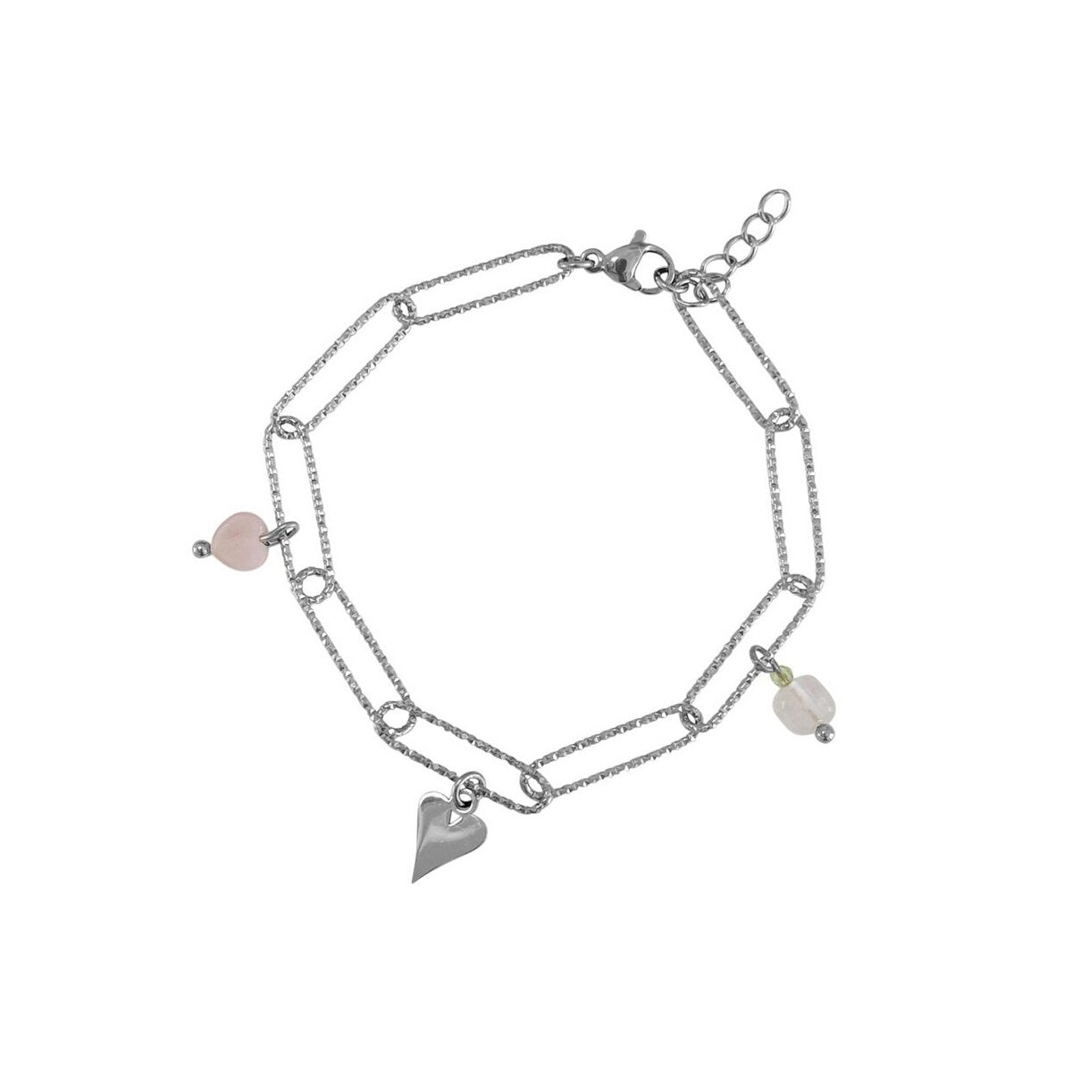 Herz-Gliederarmband – Silber