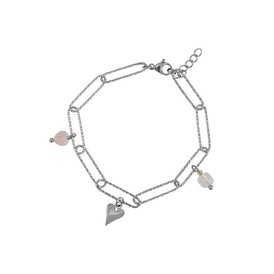 Herz-Gliederarmband – Silber