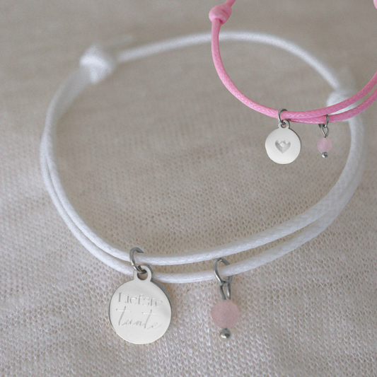 Armband Liebste Tante – Farbe wählen – Silber