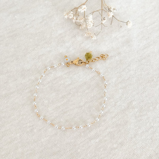 Edelstein- und Peridot -Armband - Gold