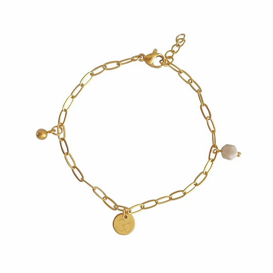 Armband Ohm Charm & Jade – Gold