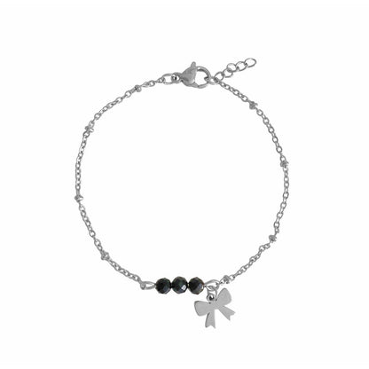Armband Turmalin & Schleife – Silber