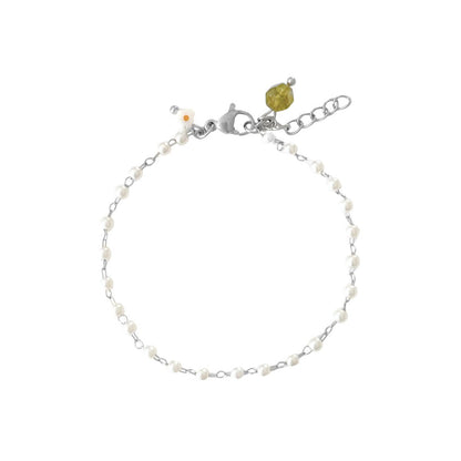 Edelstein- und Peridot -Armband - Silber