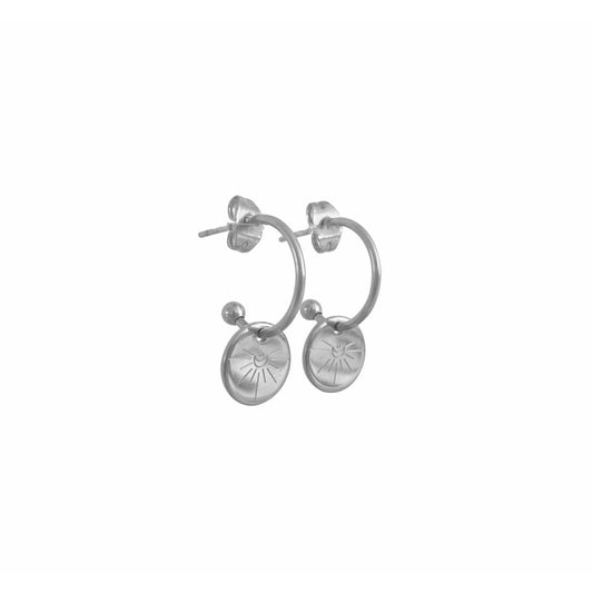 Ohrringe mit Halbmond-Gravur – Silber