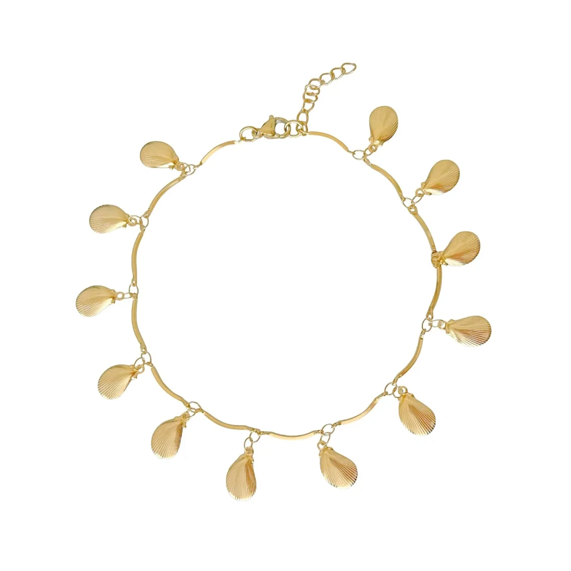 Fußkettchen Muschelanhänger – Gold