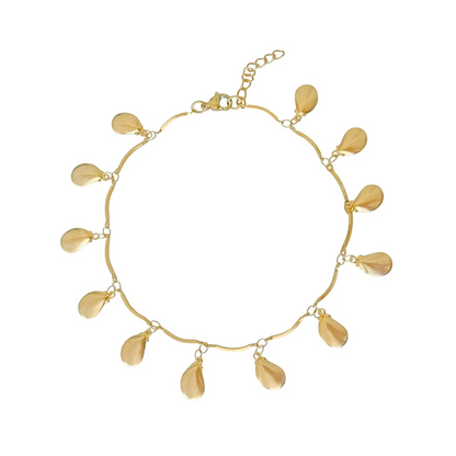 Fußkettchen Muschelanhänger – Gold