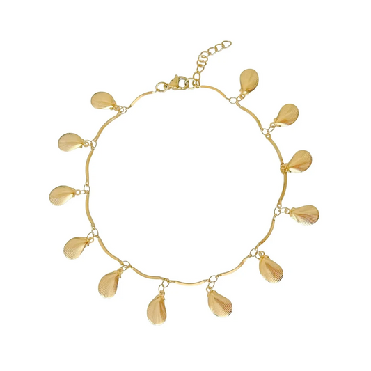 Fußkettchen Muschelanhänger – Gold