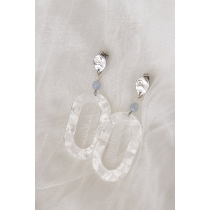 Statement-Ohrringe Muschel & Aquamarin – Silber