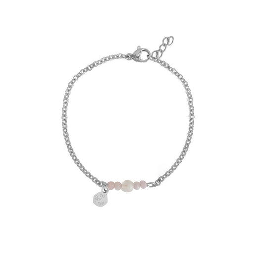 Armband aus Kunzit, Mondstein und Schmetterlingen – Silber
