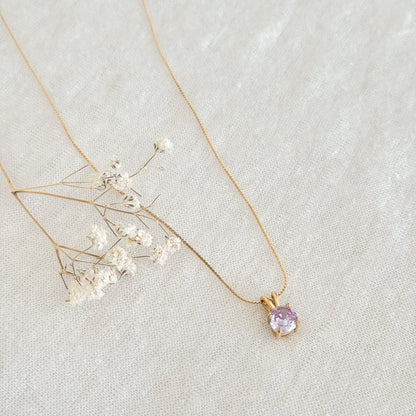 Lila Zirkonia Serpentinenkette - Gold
