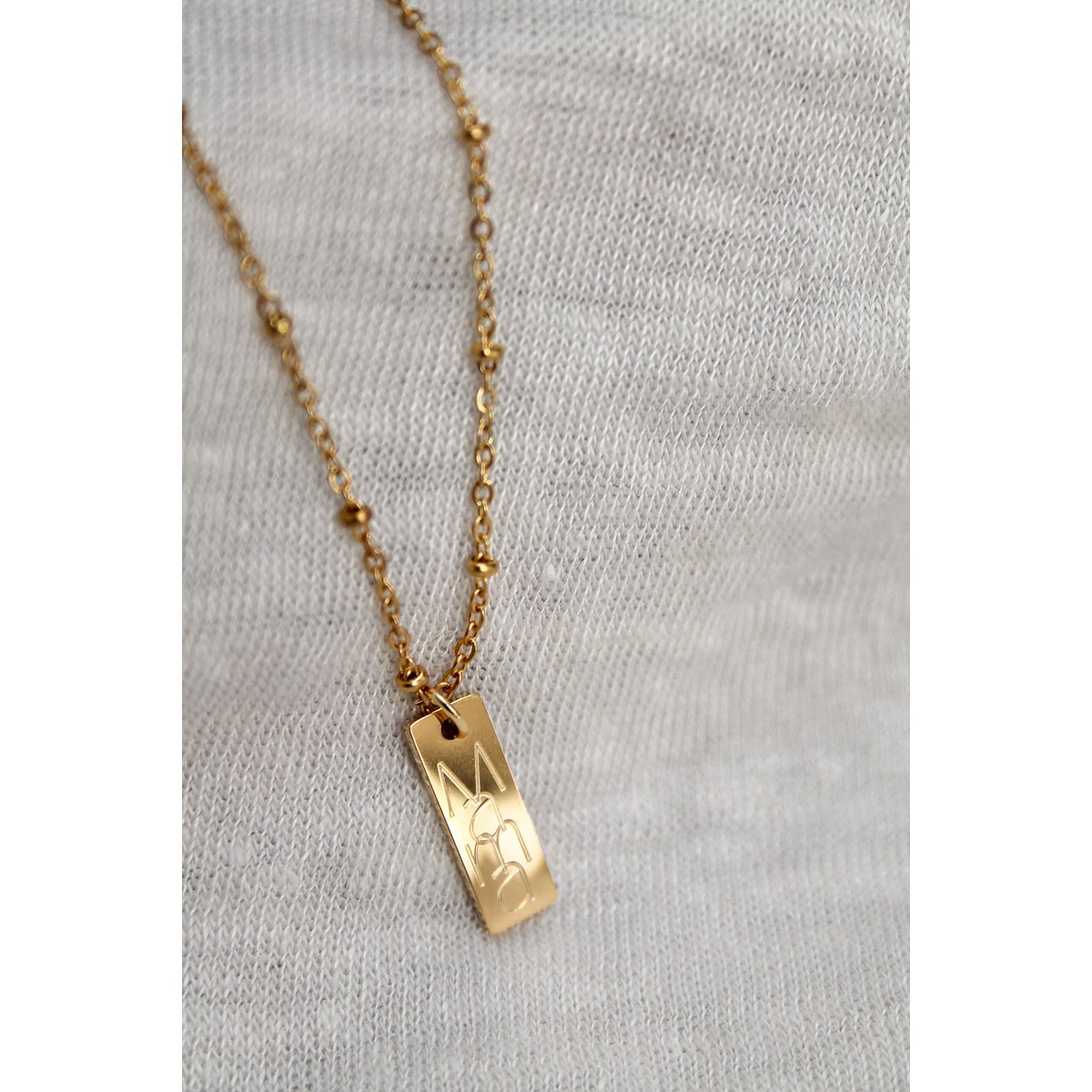 Halskette Mama Gravurplatte - Gold