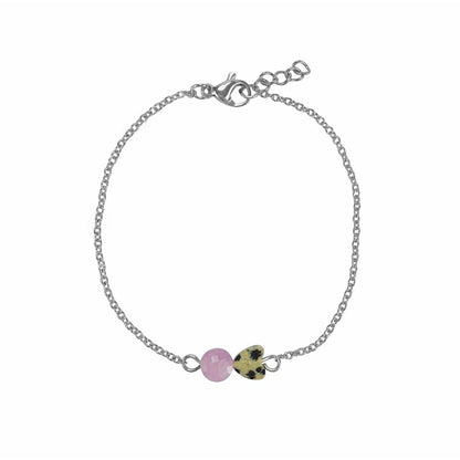 Armband Jaspisherz & Chalcedon - Silber